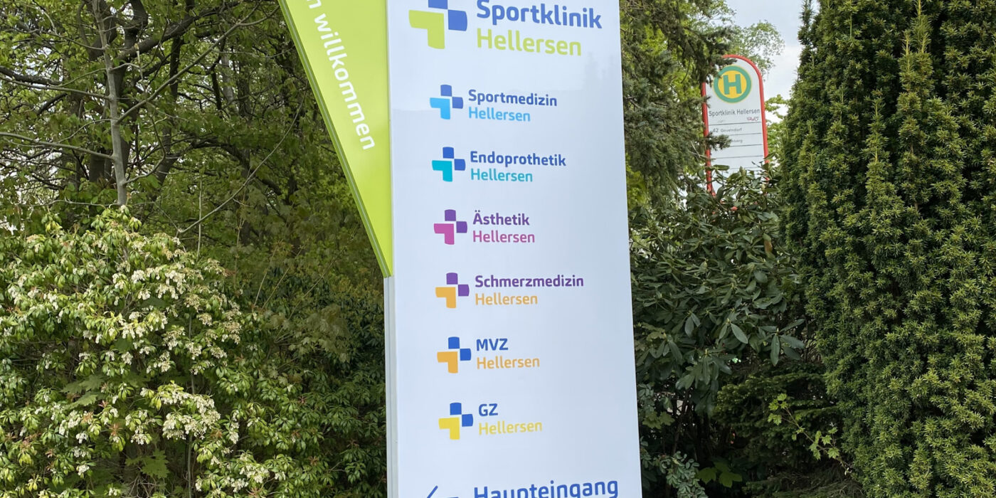 Pylon Sportklinik Hellersen Werbung Haupt